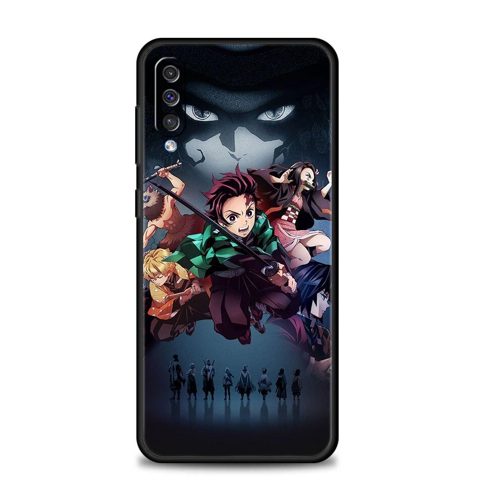 Чехол Demon Slayer Kimetsu No Yaiba для Samsung Galaxy A10s A40 A30 A20e A70 A10 Note 20 Ultra 10 A20s A50, черный мобильный телефон