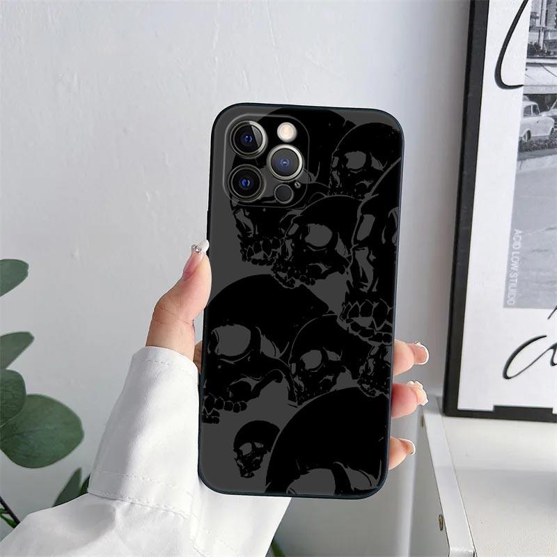 Halloween Bone Skull Phone Case for iPhone 11 13 15 16 17 Pro Max Cases Coque 14 Plus 17Air 13 Pro 12 11 XS 17Pro TPU Soft Cover