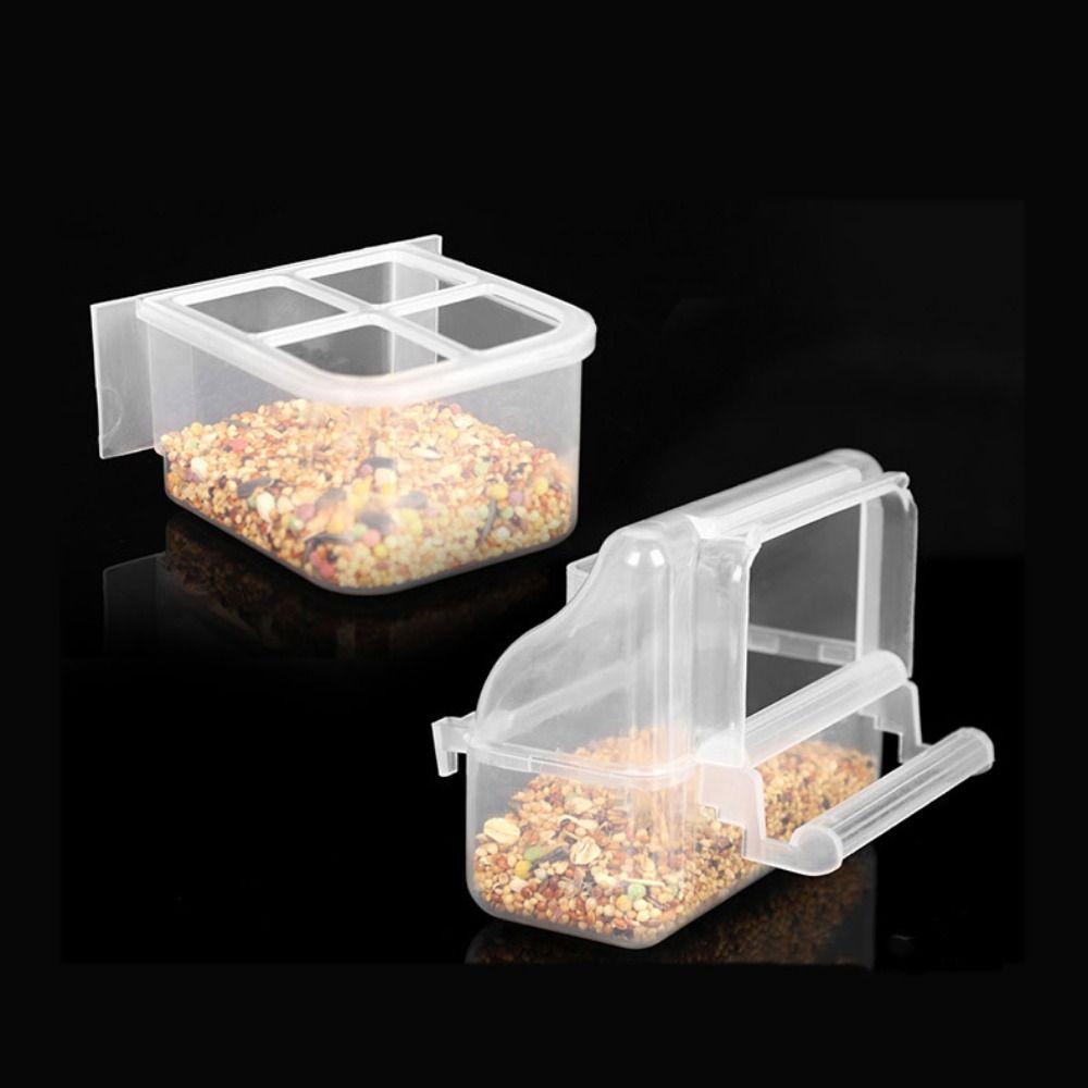 Прозрачная коробка для корма для птиц, пластиковая подвесная тарелка для корма для попугаев, кормушка для голубей в клетке