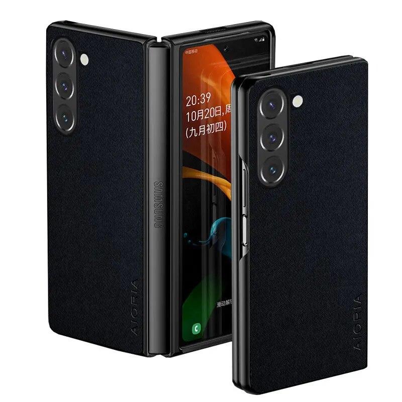 Чехол для Samsung Galaxy Z Fold 5 4 3 5G Fold5, роскошный текстильный кожаный чехол для Samsung Galaxy Z Fold 5, чехол