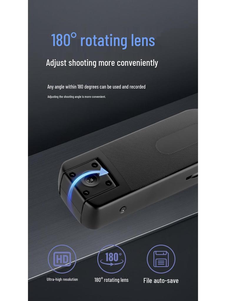 WiFi-камера с клипсой для крепления и диктофон - Мобильное/Конференц-шумоподавление, Видеосъемка с защитой от дрожания для домашних животных/спорта, Запись фото и аудио.