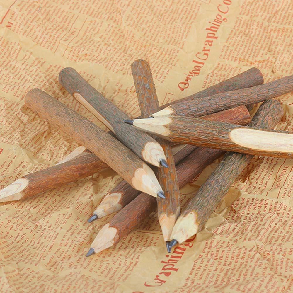 10PCs Hot Crafts Stationery Writing Tool Branch and Twig Graphite Wooden Pencil