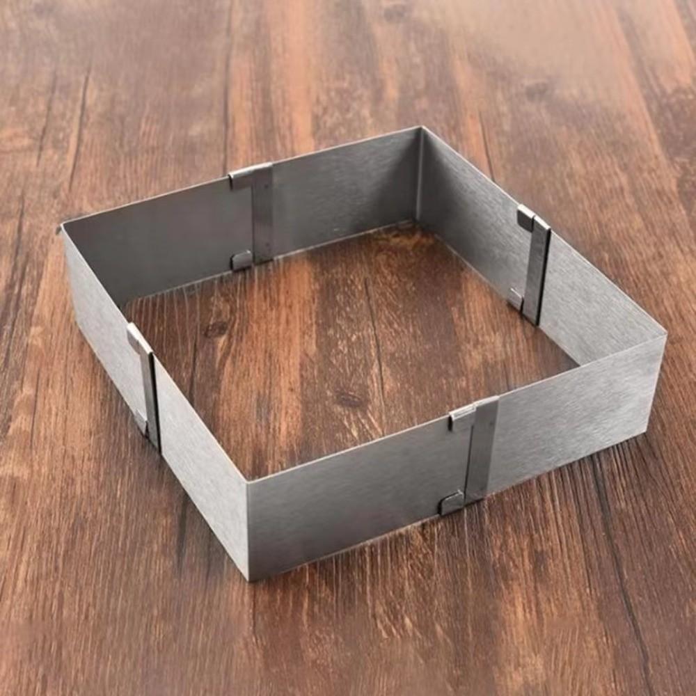 Square Adjustable Cake Mold DIY Non-stick Stainless Steel Baking Mould Stretchable Rust-proof Dessert Baking Mould Pastry