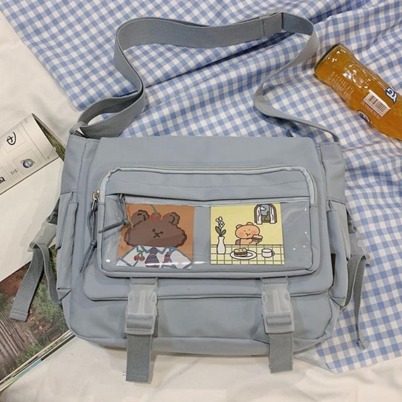Waterproof Canvas Messenger Bag Women Men Handbags School Student Shoulder Bag Fashion Large Capacity Crossbody Bag Satchels KTB
