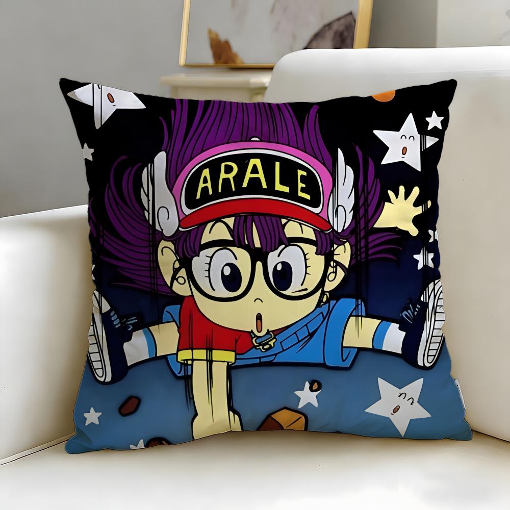 classic anime Dr Slump Cushion Cover Soft EasyWash Pillow Case Versatile for Couch Bed Travel and Office