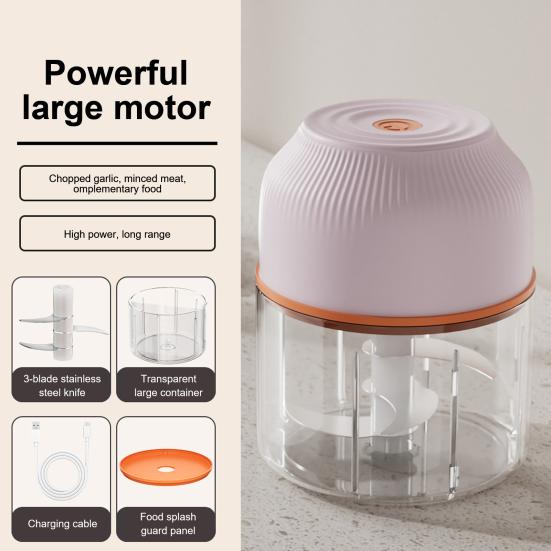 Electric Mini Garlic Chopper USB Meat Grinder Easy To Clean Compact Portable Garlic Ginger Crusher Kitchen Tool
