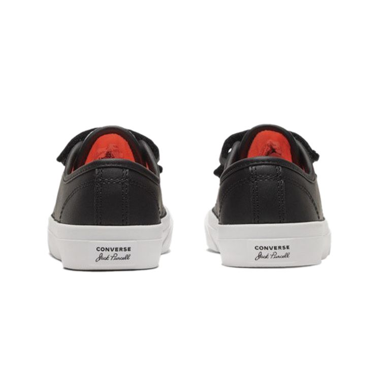 Converse Кеды Jack Purcell на липучках, повседневные, прочные, низкие, для детей Детские кеды Черный Белый Оранжевый 369801C