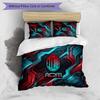 AC Milan Pattern Printed 3PCS Bedding Set Soft Skin-Friendly Washable Duvet Cover & Pillowcases Set All Season Bedroom