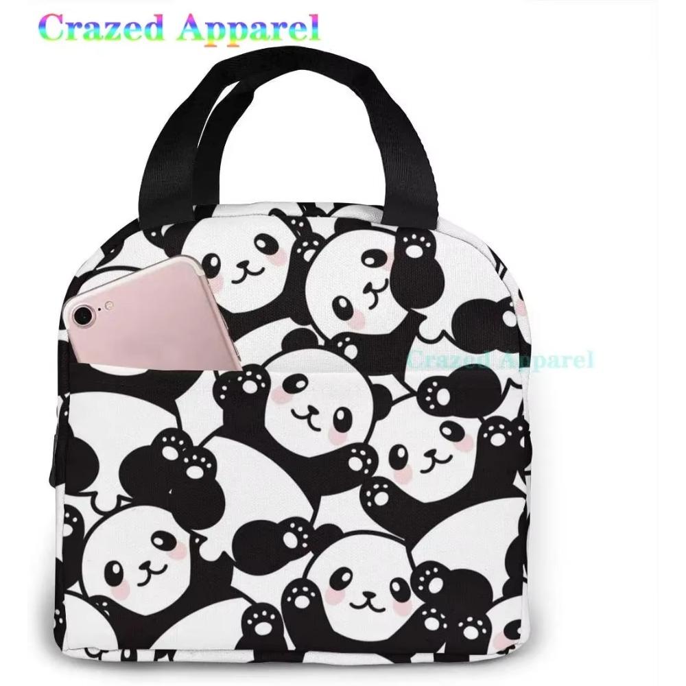 Милая розовая панда термобокс для ланча Bento Kawaii сумки для ланча Маленькие контейнеры для закусок Сумка-ланчбокс Изолированный пакет со льдом