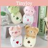 Frog Bunny Pig And Bear Cartoon Animal Plush Keyring Set For Kids Backpack Decor