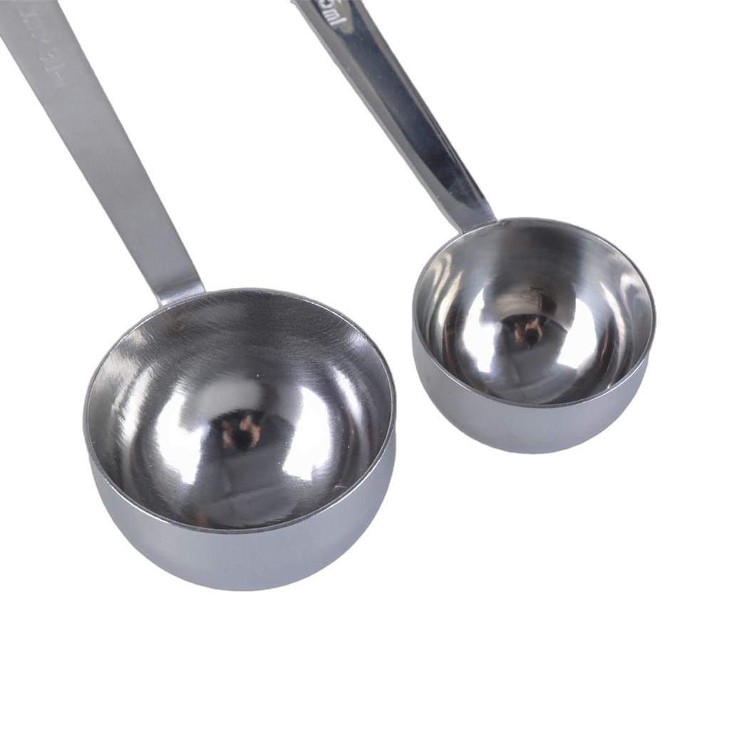 2PCS 304Stainless Steel Tablespoon Measuring Spoon with Long Handle Measuring Utensils for Grinding Coffee and Baking