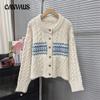 Soft Retro Twist Knitted Cardigan Women's Fall and Winter College Style Single-breasted Loose Sweater