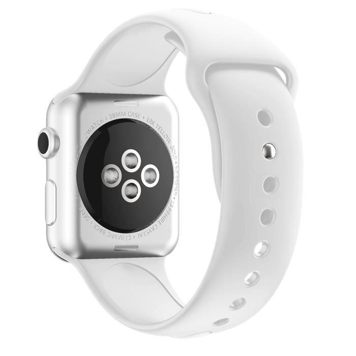 [Совместим с Apple iWatch 44 мм] Браслет Силиконовый Белый Мягкий Размер S-M Спортивный Унисекс Замена для Часов