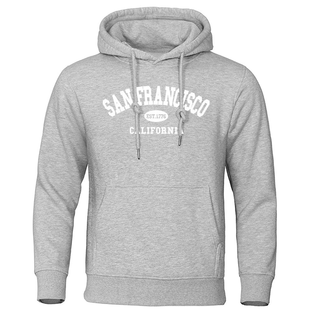 Sanfrancisco Est.1776 California Letter Printing Hoody man Fashion Loose Sweatshirt Cotton Quality Clothing Soft Casual Hoodies
