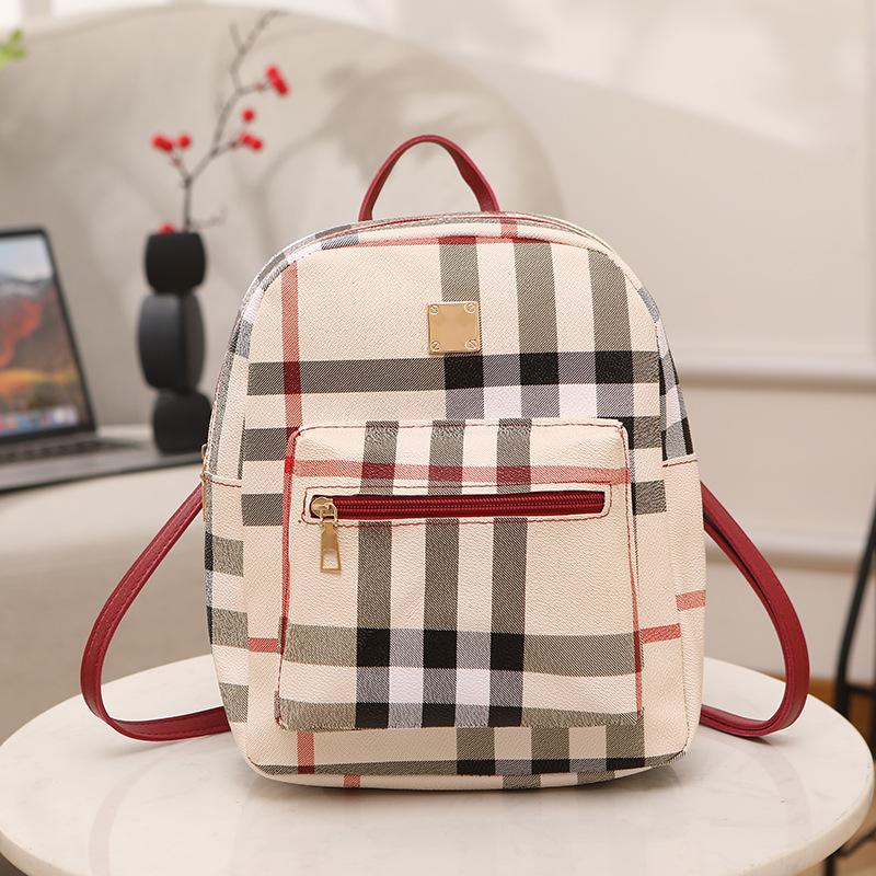 Женский рюкзак лето и осень новый тренд модный рюкзак с клетчатым принтом сумка-тоут цельный