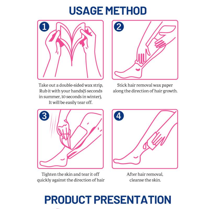 Disaar 20 полосок/набор. Изысканная восковая полоска для депиляции девушек. Отшелушивающая и гладкая кожа. Вощеная бумага для депиляции. Без жестокости. Бумага для вощения ног и тела.