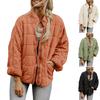 Fall Winter Women Jacket Stand Collar Long Sleeves Zip-up Pockets Solid Color Neck