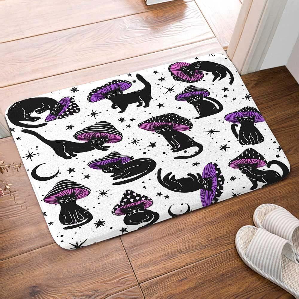 Мультяшный Забавный Гриб Кот Коврик для Двери Милый Ежедневный Домашний Декор Нескользящий Коврик Ванная Водопоглощающий Коврик Прихожая Приветственный Ковер