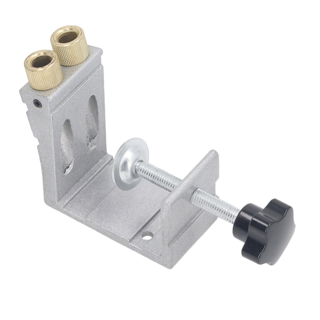 Pocket Hole Jig Set Adjustable Inclined Punch Locator Aluminum Alloy Woodworking Dowel Drilling Guide Kit