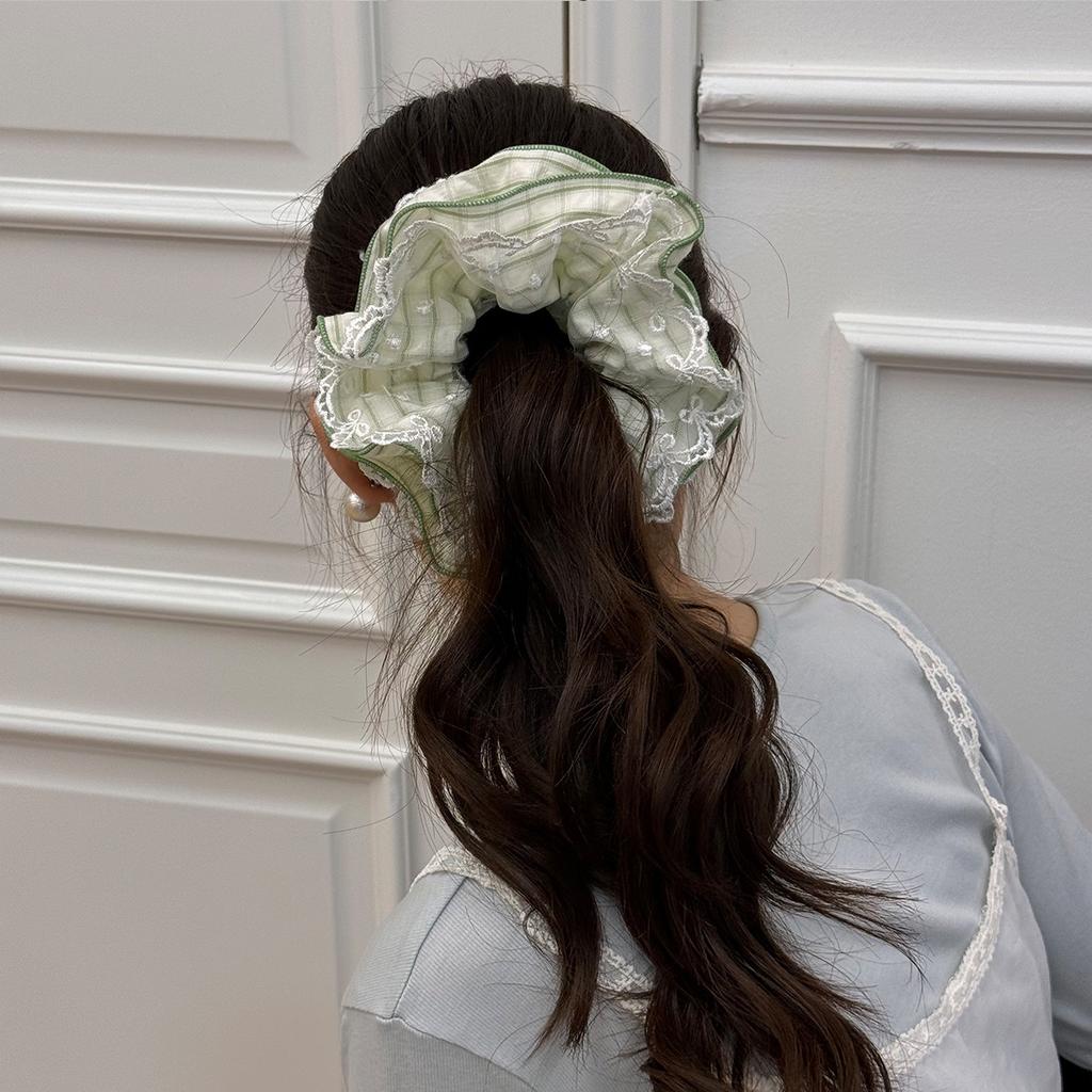 Корейская версия праздничного стиля свежая большая резинка для волос лето зарубежный стиль Мори кружево пучок для волос цветок резинка для волос женская