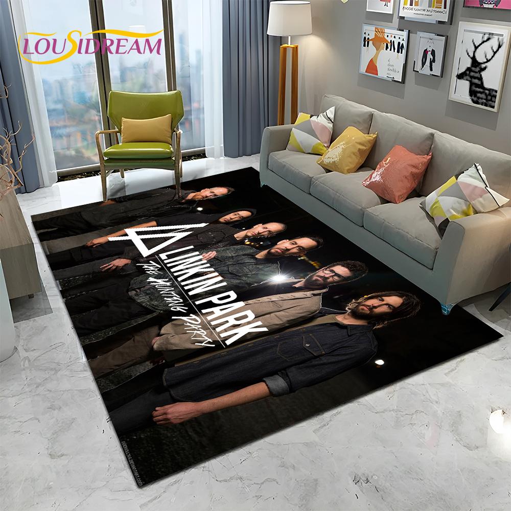 3D Ковер с Логотипом Ретро Рок-группы L-Linkin Park для Дома Гостиной Спальни Дивана Коврик для Прихожей Декор, Ковер для Детской Зоны Нескользящий Напольный Коврик