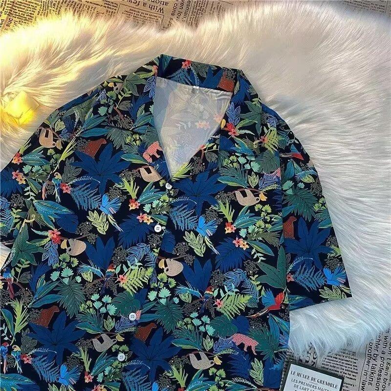 Men'S Retro Shirt, Men'S Summer Outfit, Student Loose Fit, Niche Design, Casual Men'S Top, Outerwear, Beach Top