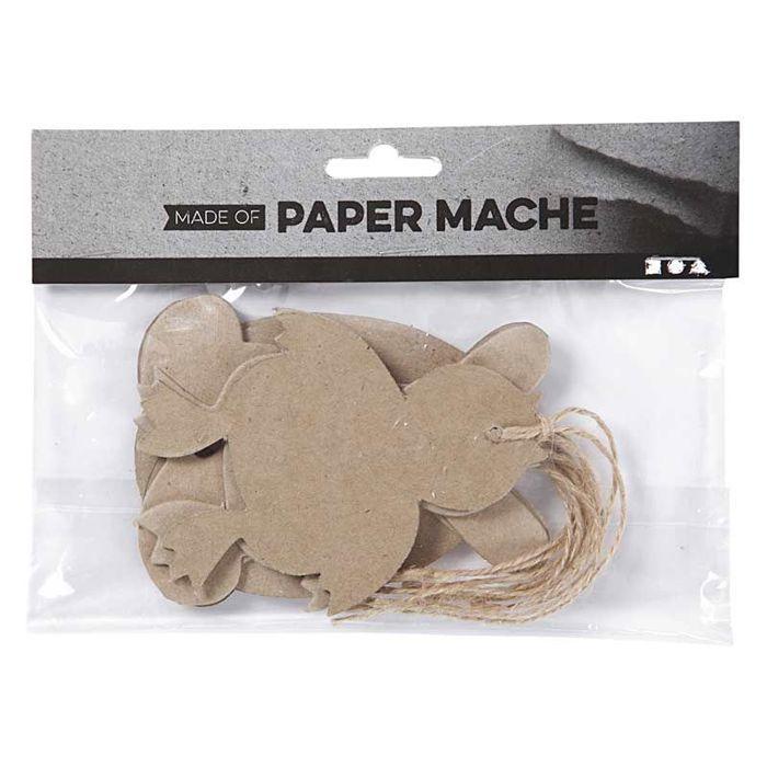 Easter Decorations - Handmade - Paper Mache - Beige - 3 Designs - Hanging