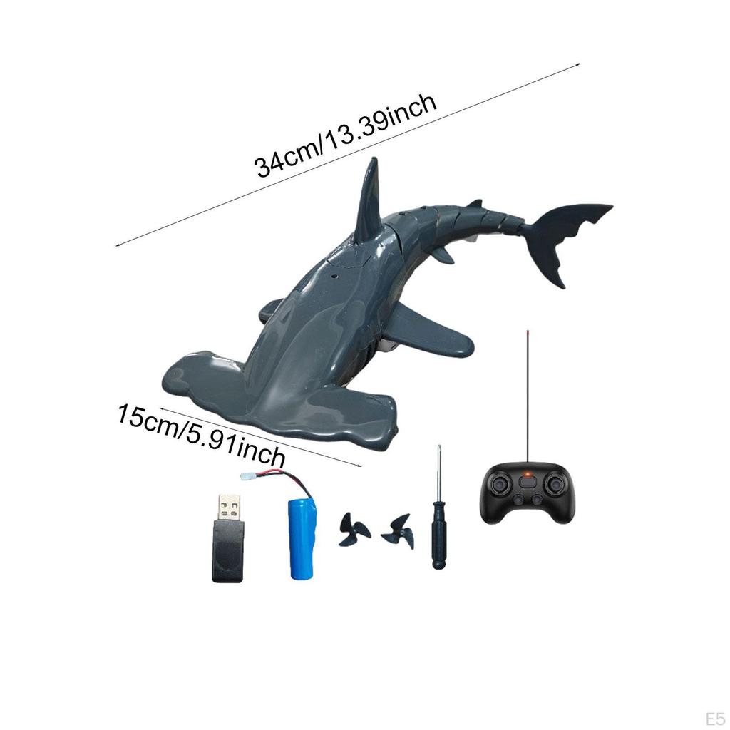 Игрушка-акула на радиоуправлении RC, для ныряния, практичная, водонепроницаемая, для мальчиков и девочек, реалистичная