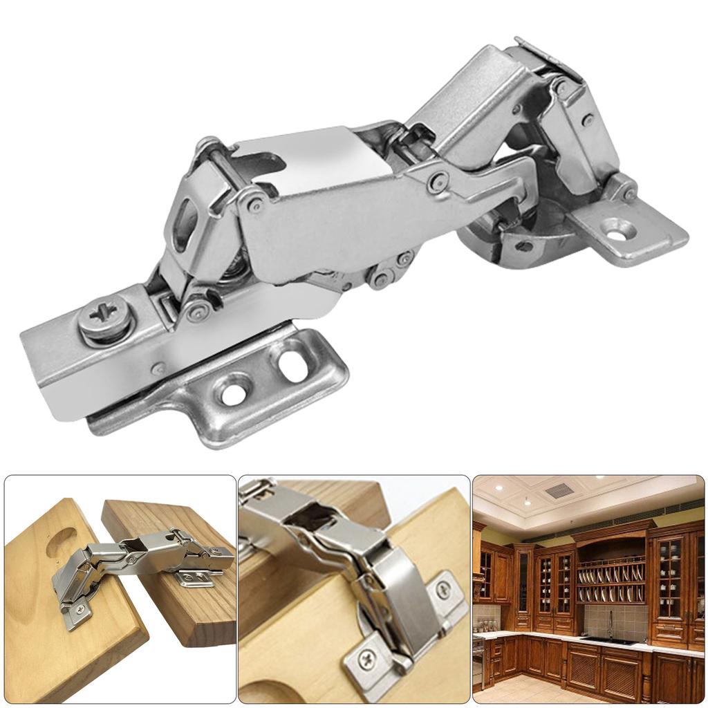 Петли для шкафов с широким углом мягкого закрывания, 165 градусов, нулевой выступ, быстрая установка, дверные петли с монтажной пластиной для дома