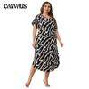 Plus Size Nightgown Long Women's Spring and Summer Fashion Casual Short-sleeved Nightgowns