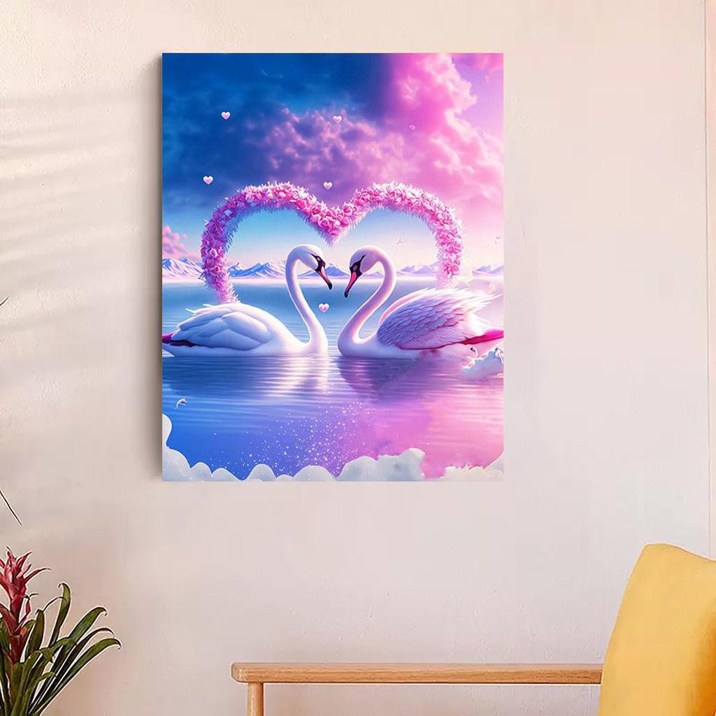 RUOPOTY Раскраска по номерам для взрослых, наборы для начинающих, акриловая краска на холсте, картина по номерам «Лебедь» для дома, подарок своими руками, 40x50 см