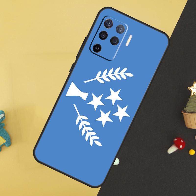 Kosrae Flag Case For Oppo A96 A76 A16 A17 A57 A60 A40 A80 A18 A38 A58 A78 A98 A15 A54 A74 A94 A6 A5 Pro