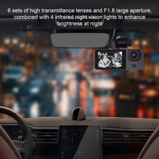 Автомобильная камера с G-сенсором, циклическая запись, защита на весь день, простая установка, передняя и задняя части
