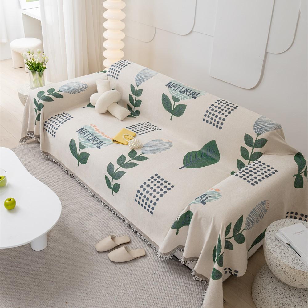 Мягкие диванные полотенца с весенним геометрическим узором, одеяла для кемпинга, пикника, анти-кошачье полотенце, INS, хлопковый коврик для дивана с защитой от царапин