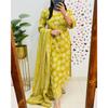 Women Designer Cotton Kurta Pant Dupatta Set Indian Party Wear Top Tunic Kurti VSO-1746 C