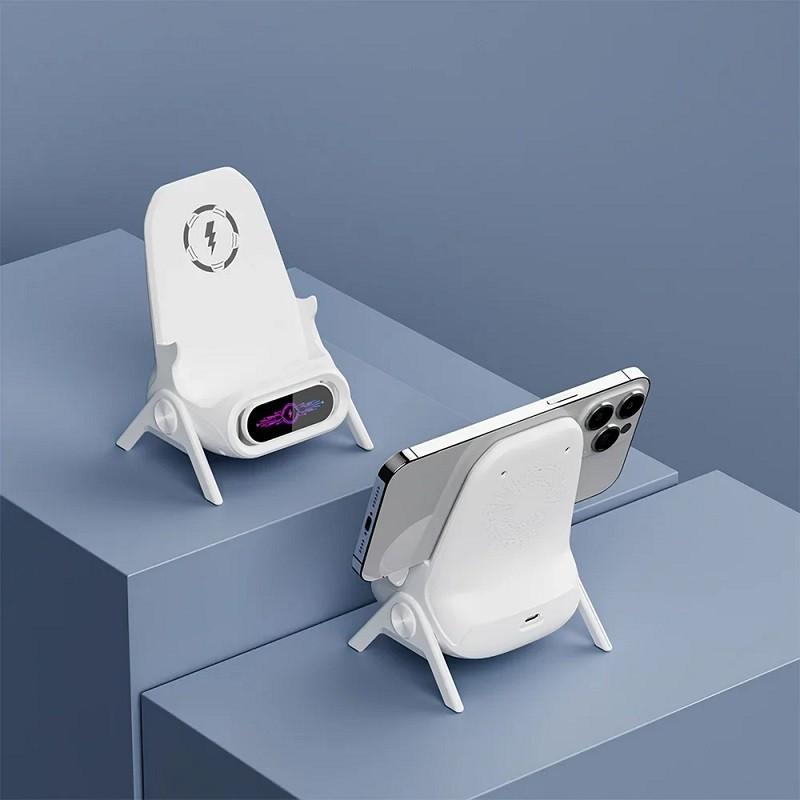 Портативное мини-кресло, беспроводное зарядное устройство, держатель для мобильного телефона, подставка для беспроводной зарядки 15 Вт