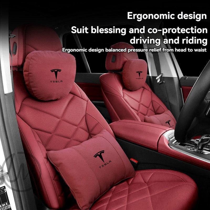 AMM1 For Tesla Model 3 Y X S Neck Pillow Headrest Pillow Automobile Seat Neck Rest Auto Seat Head Support Pillow Car Accessories