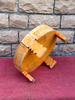 Hand-Carved Wooden Chakki | Stool for Home Decor | Round Wooden Table for Pooja & Display | Indian Traditional Carved Planter Stand Decor
