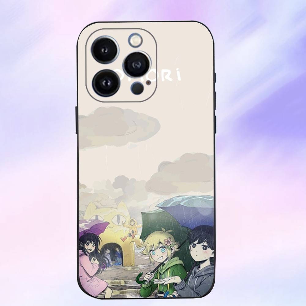 Epc O-Omori мультяшный чехол для телефона для iPhone 16,15,14,13,12,11 Plus,Pro Max,XS,X,XR,SE,Mini,8,7, Мягкий силиконовый черный чехол