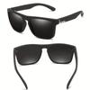 2PCS Fashion Square Sunglasses Men Vintage Plastic Male Sun Glasses Women Stylish Black Sport Shades UV400