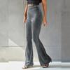 New Stylish Pants for Women High Waist Slim Fit Vintage Fashion Flare Pants Elastic  Trousers