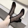 2025 Mesh Short Martin Boots New Female Explosion Summer Breathable High Heels Thin Hollow Thick Heel Cool Boots