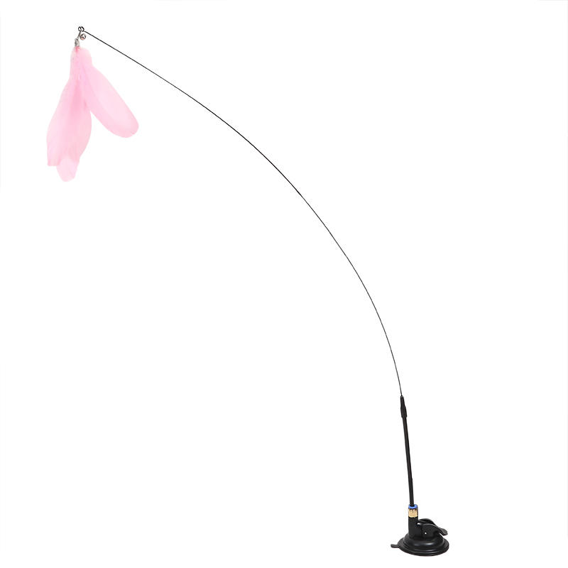 Interactive Cat Toy Handfree Cat Stick Playing Kitten Playing Teaser Wand Toy Suction Cup Feather Cat Wand Pet Supplies