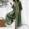 Women's Plus Size Jumpsuits Summer Casual Loose Cotton and Linen Wide-leg Jumpsuits
