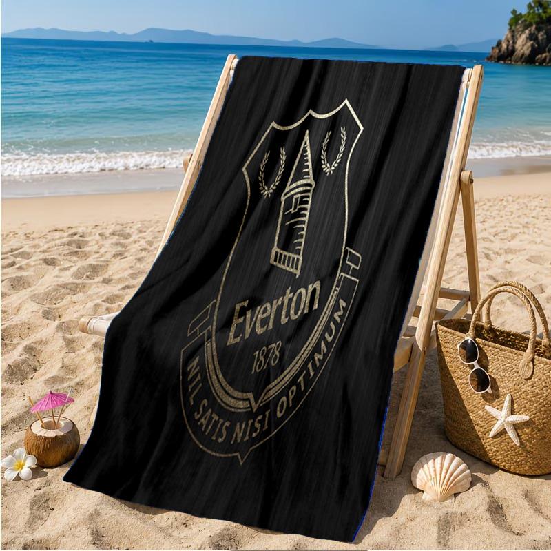 Everton Football Club Crest Beach Towel Microfiber Beach Towel, Lightweight and Quick-Dry, for Summer Travel, Swimming Pool Fan Birthday Gift