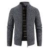 Autumn and Winter Men's Plus Velvet Thick Stand-up Collar Cardigan Sweater Warm Sweater Coat Zipper Cardigan Men's Trend