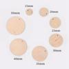 10pcs/20pcs Flat Round Coin Natural Wood 15mm 20mm 25mm 30mm 35mm 40mm 50mm Loose Pendants Beads for DIY Pendant Crafts Jewelry Making Accessories