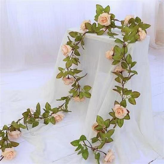 Artificial Rose Vine for Living Room Decoration, Air Duct Cover, Plastic Flower Garland