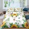 Bull Skull Duvet Cover Chic Feather Bedding Bohemian Exotic Branches Flower for Kids Teens Women Men Room Decoration Quilt Cover