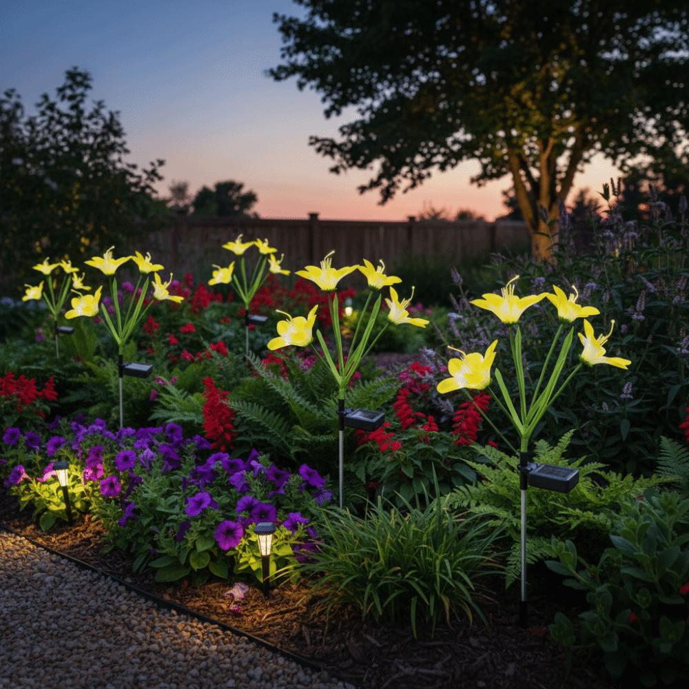 Waterproof Solar Garden Lights Colorful Gradient Solar Garden Decor Outdoor Garden